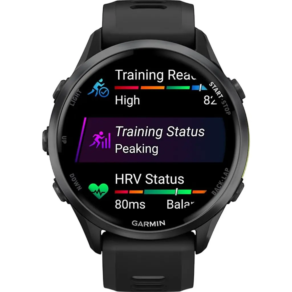 Смарт-годинник Garmin Forerunner 970 Carbon Grey DLC Titanium with Black Case and Black/Translucent Whitestone Band (010-02969-10) [137229] - фото 6