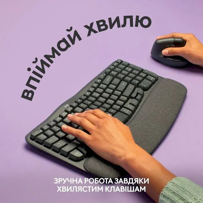 Бездротова клавіатура Logitech Wave Keys Black - фото 6
