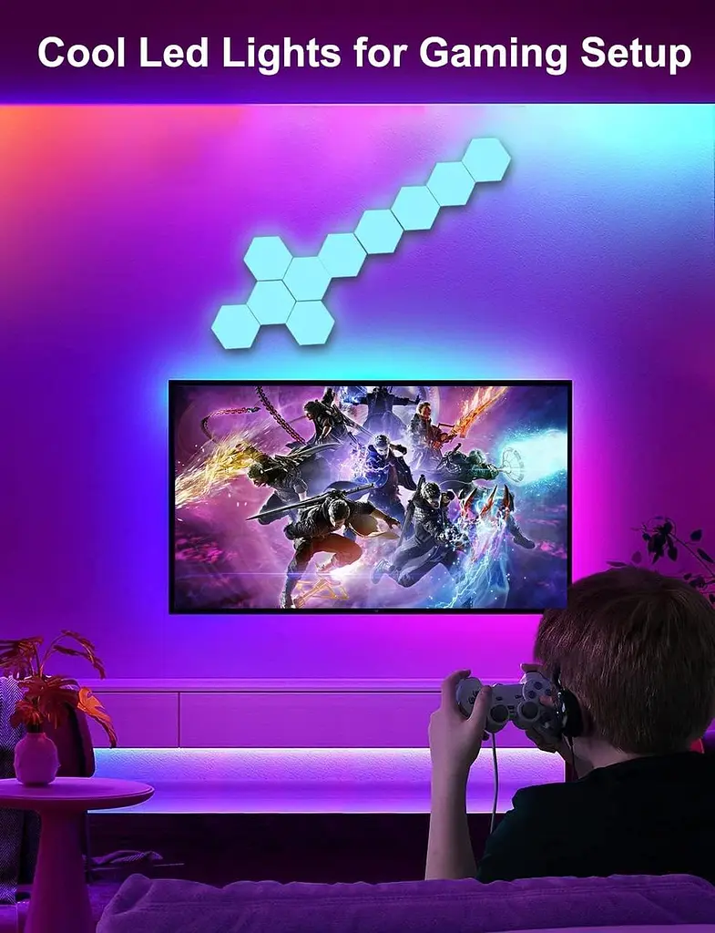 Світлодіодні шестикутні світильники Amailtom з дистанційним керуванням RGB сенсорні - фото 3