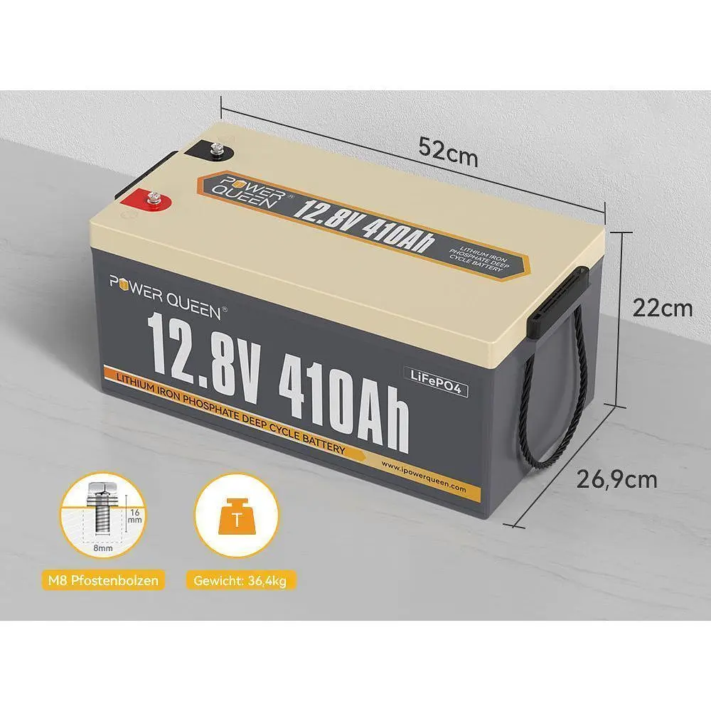Акумулятор Power Queen LiFePO4 12V (12.8V/410Ah/5248Wh) (P12V410-250-BASIC-16-A250) [158031] - фото 5