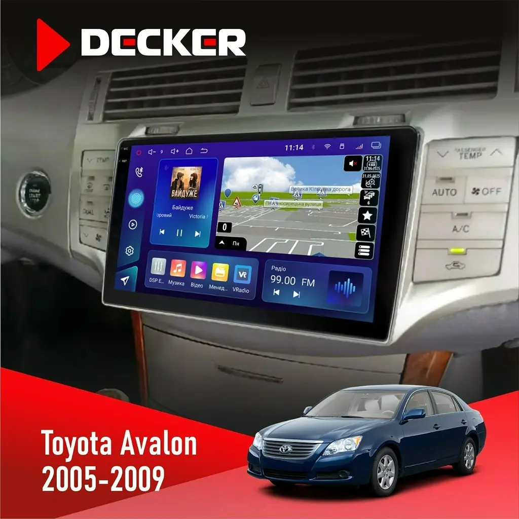 Штатна магнітола Toyota Avalon 2005-2009 Decker D9-009 4x64, DSP, 4G, 2k Decker (НФ-00008465)