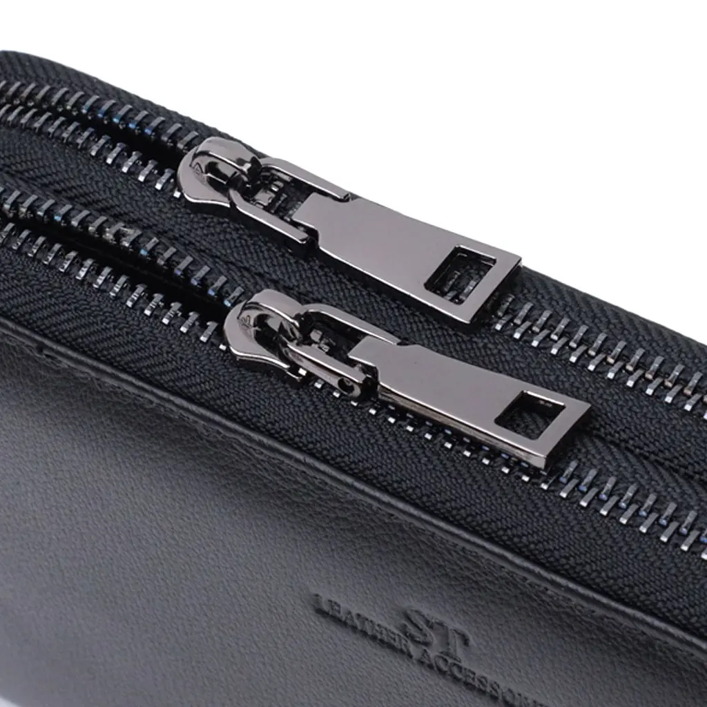 Стильний чоловічий клатч на два відділення із натуральної шкіри ST Leather 22700 чорний - фото 9