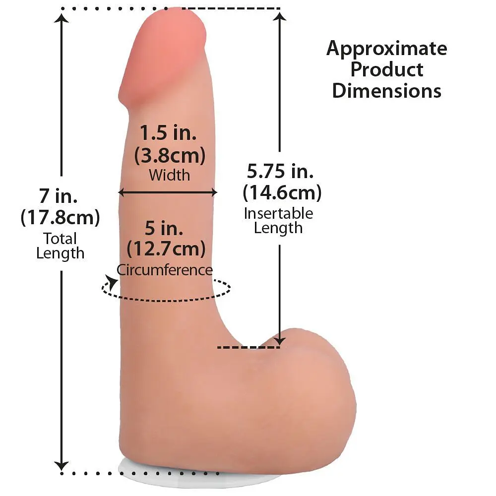 Фалоімітатор Doc Johnson The Realistic Cock ULTRASKYN 7 Inch with Balls, 17.8 см - фото 5