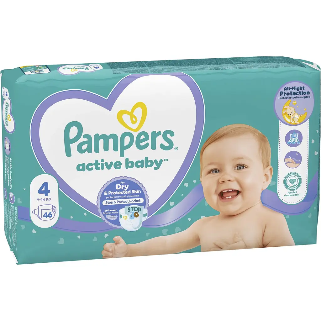 Подгузники Pampers Active Baby Размер 4 (9-14 кг) 46 шт. - фото 2
