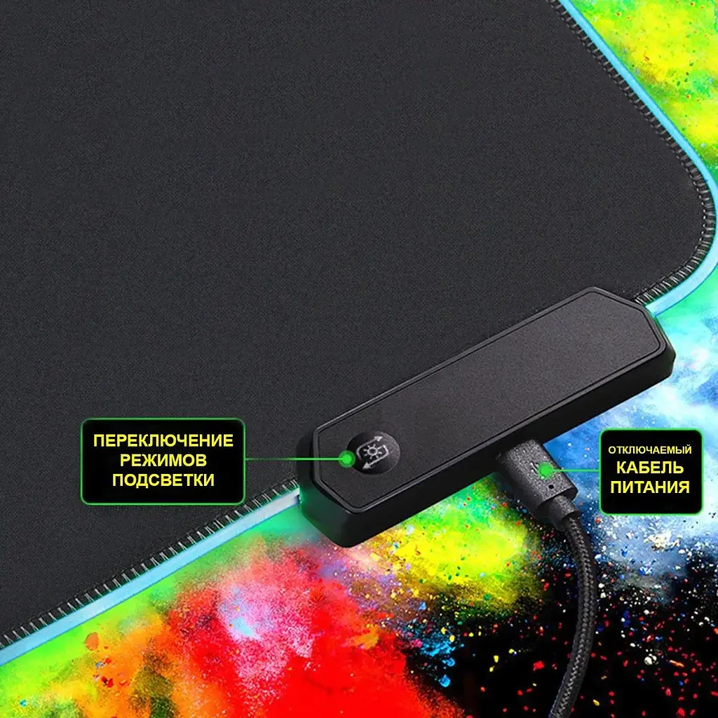 Геймерський килимок для мишки Sky з RGB-підсвічуванням на 360° ROG GM 800x300x4 (G003) - фото 3
