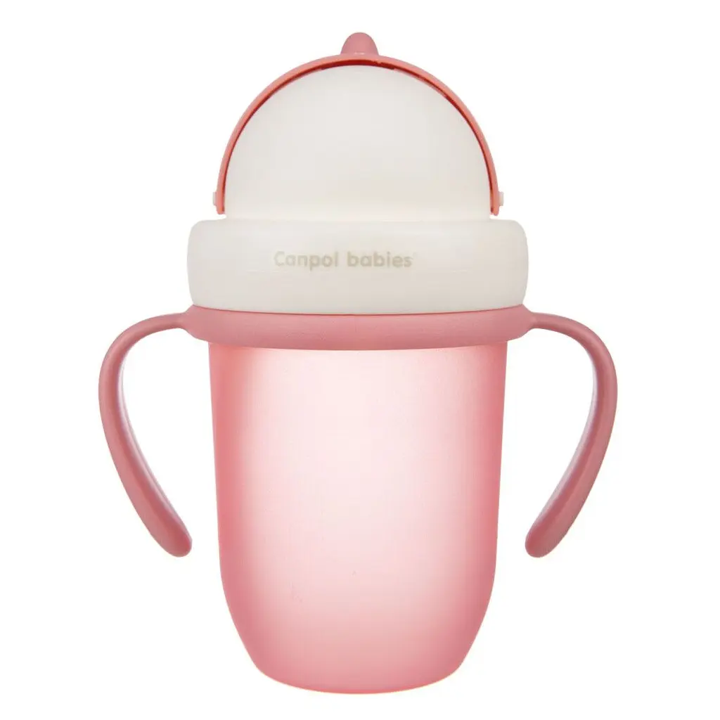 Кружка з силіконовою трубочкою Canpol babies Matte Pastels 210 мл рожевий - фото 3