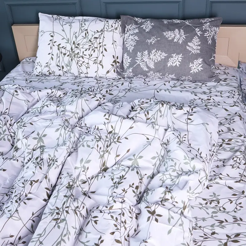 Простыня MirSon Бязь 17-0668 Grey Blooms 110х160 см (2200009935619) - фото 4