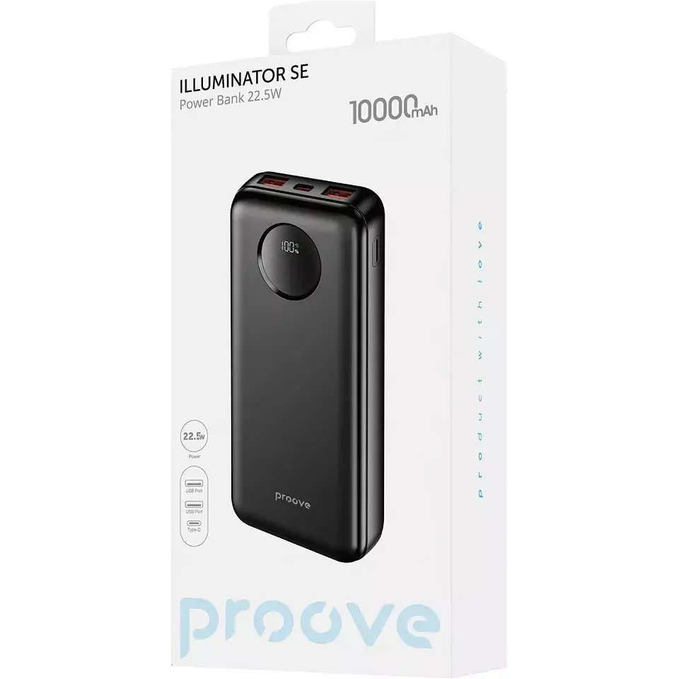 Зовнішній акумулятор Proove Illuminator SE 10000mAh 22.5W [PBIL10212201] [114789] - фото 3