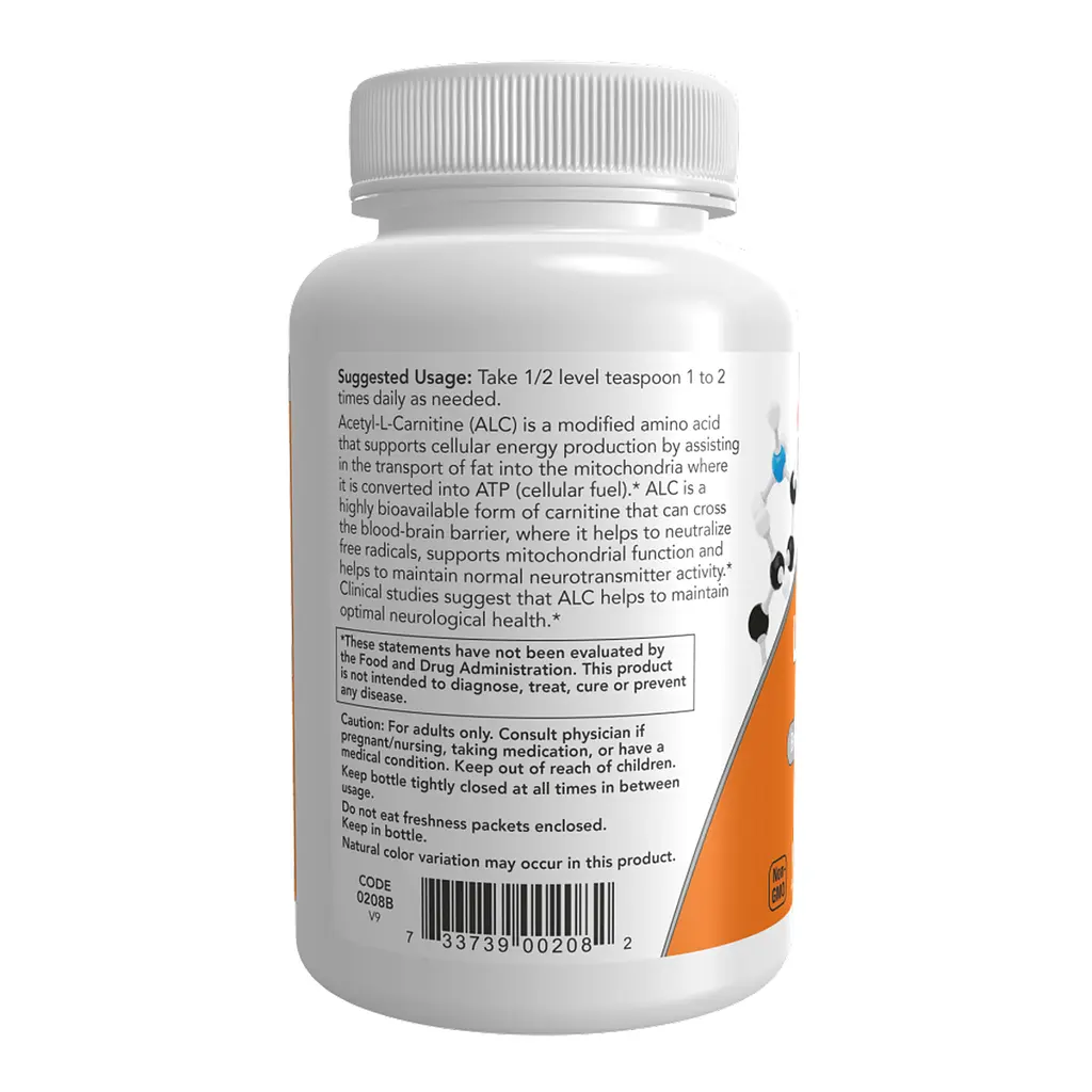 L-карнітин NOW Foods (Acetyl L-Carnitine Pure Powder) для контролю ваги 85 г - фото 3