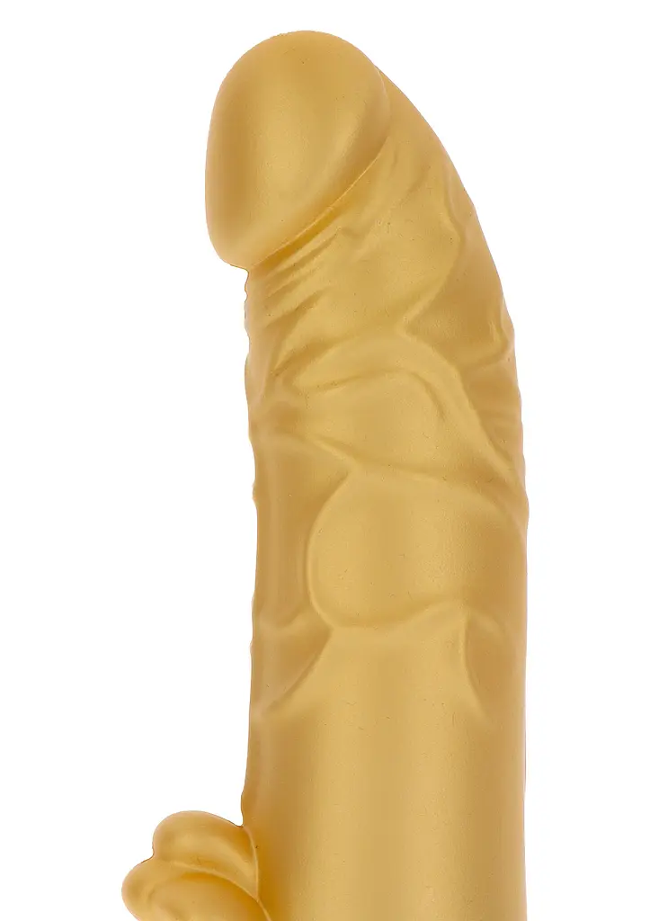 Вібратор Get Real Gold Dicker Stim Vibrator 13х4.4 см золотистий - фото 5