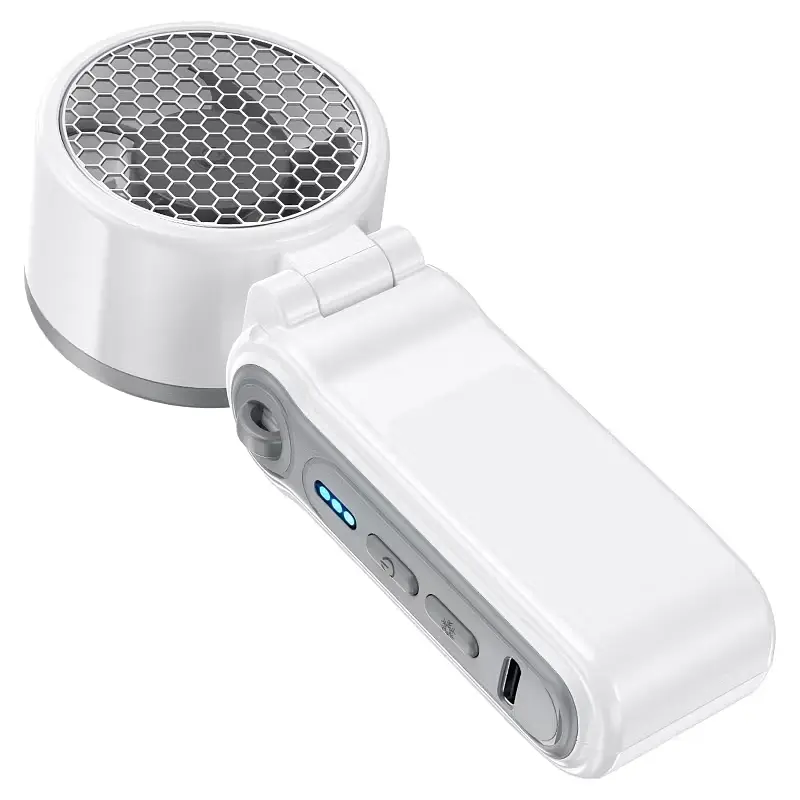 Портативний ручний вентилятор HOCO HX604, 10W, R60мм, 3 режими, вбудований акумулятор 3000mAh, USB кабель, White, Box - фото 3