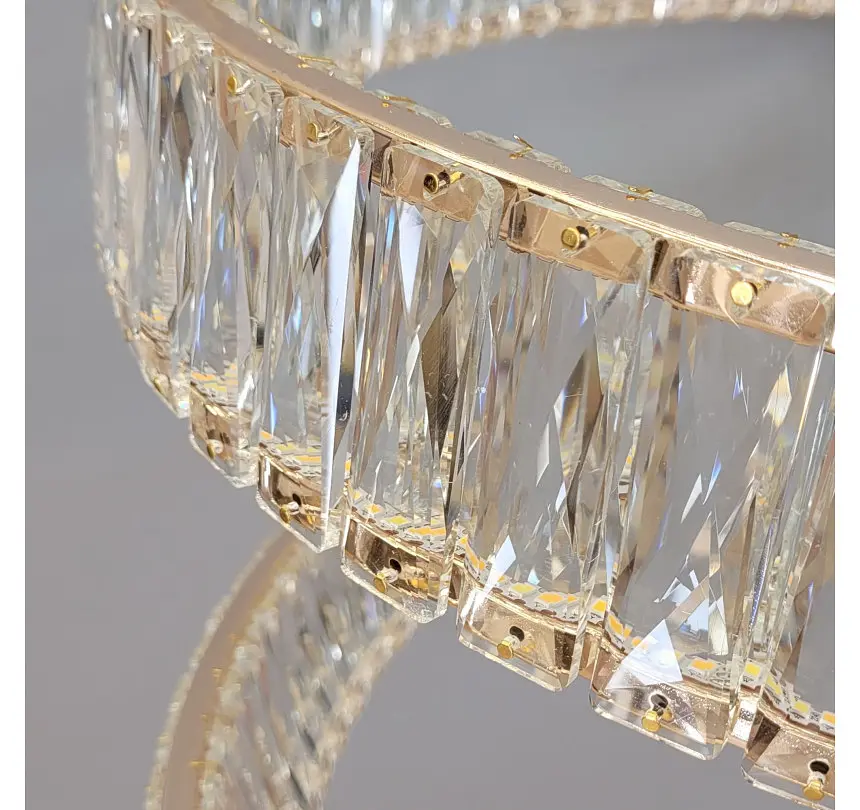 Підвісна кришталева LED-люстра Artlight 555-800GD з переплетеними кільцями, золото, 170 Вт, від 20-30 м² - фото 6