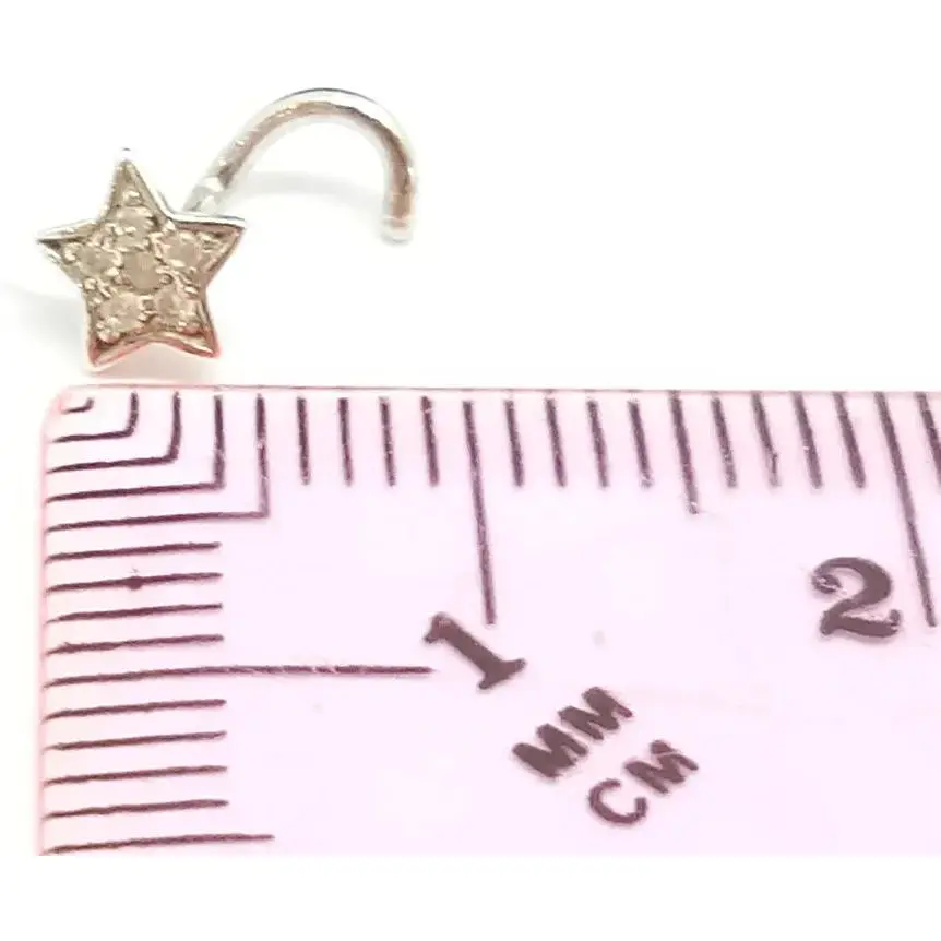 Серебряная серьга-пирсинг в нос Ирий. 6015 - фото 4