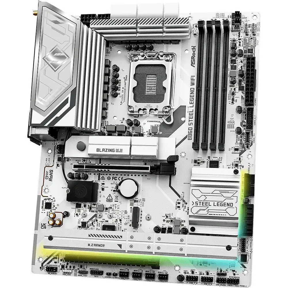 Материнська плата AsRock B860 Steel Legend WiFi (1851/B860, 4xDDR5, 2xPCIex16, HDMI/DP/TB4, 4xSATA, 4xM.2, 2.5Glan, 7) - фото 3