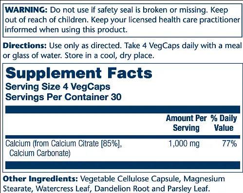 Вітаміни Solaray Calcium Citrate 1000 мг 120 капсул - фото 2