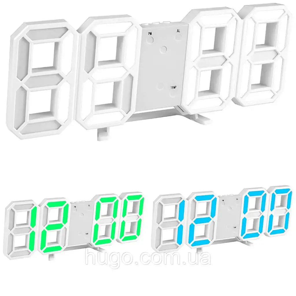 Настільний цифровий LED-годинник / White - фото 7