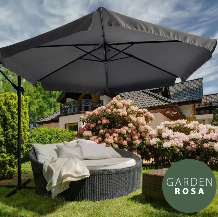 Садова парасолька Garden Rosa з ручкою 300см Графіт + Чохол в подарунок - фото 10