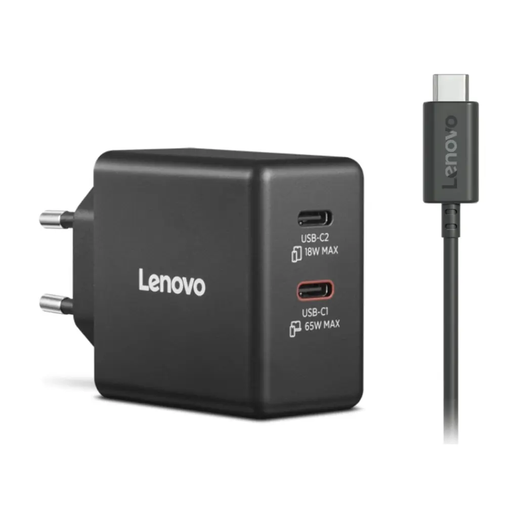 Блок питания для ноутбука Lenovo Dual USB-C 65W GaN Charger (40AW065BEU) - фото 3
