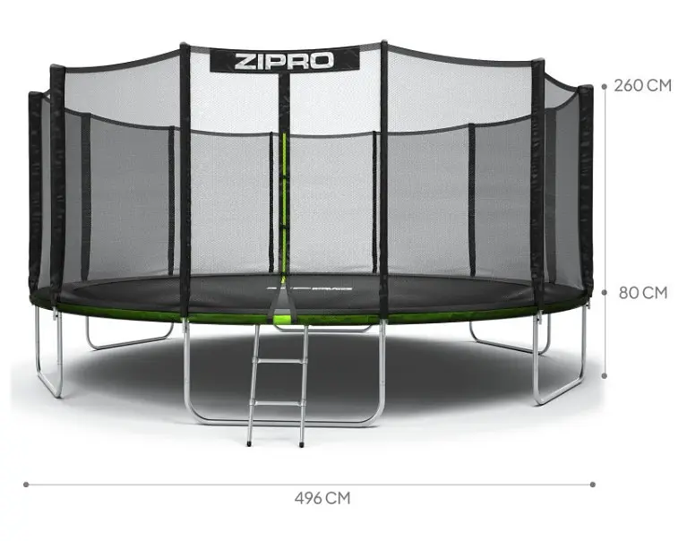 Батут із внутрішньою сіткою Zipro Jump Pro 16 футів 496 см чорно-зелений (5902659840752) - фото 9
