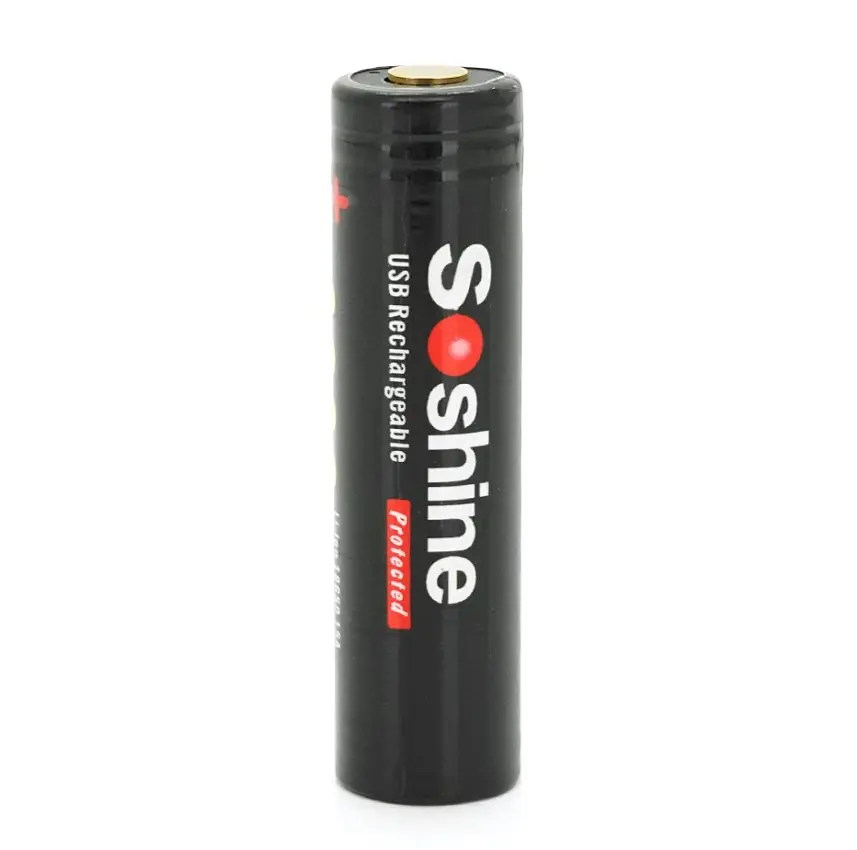 Акумулятор 18650 Li-Ion Soshine USB-3.7-2600 microUSB 2,5A 2600 мА·год - фото 3