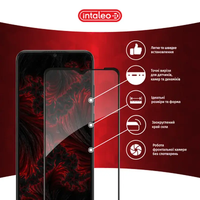 Скло захисне Intaleo Full Glue Samsung A03 Black (1283126521638) - фото 3