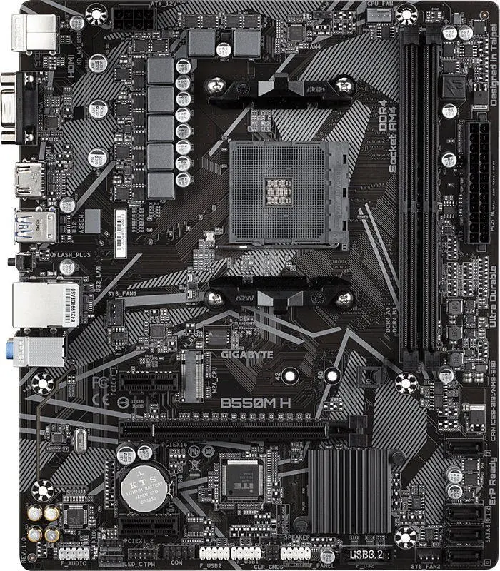 Материнська плата Gigabyte B550M H Socket AM4 (B550M H) Б/В - фото 2