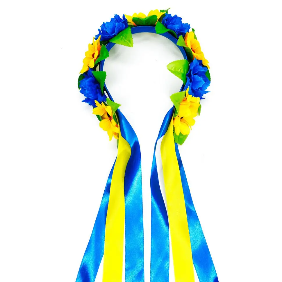 Ободок-венок украинский "Цветы" La-beauty 0205-759 с объемными цветами - фото 2