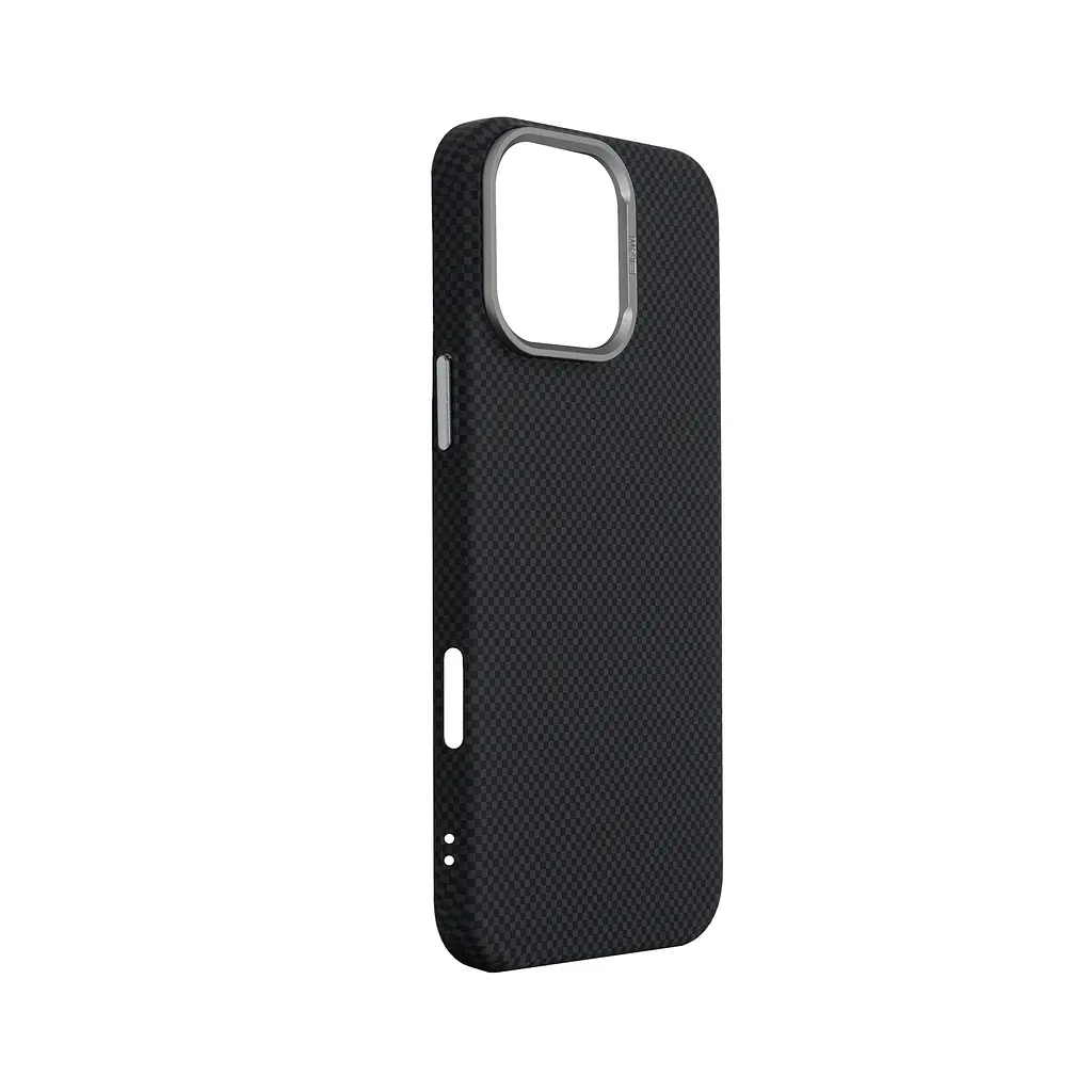 Карбоновый чехол для Apple iPhone 16 Pro Max, LikeCarbon2 MagCase, черный, тонкий защитный чехол-панель из поликарбоната с магнитами N52, MagSafe, противоударный, совместим с беспроводной зарядкой, приподнятые края для защиты камеры, ArmorStandart (ARM88382) - фото 3