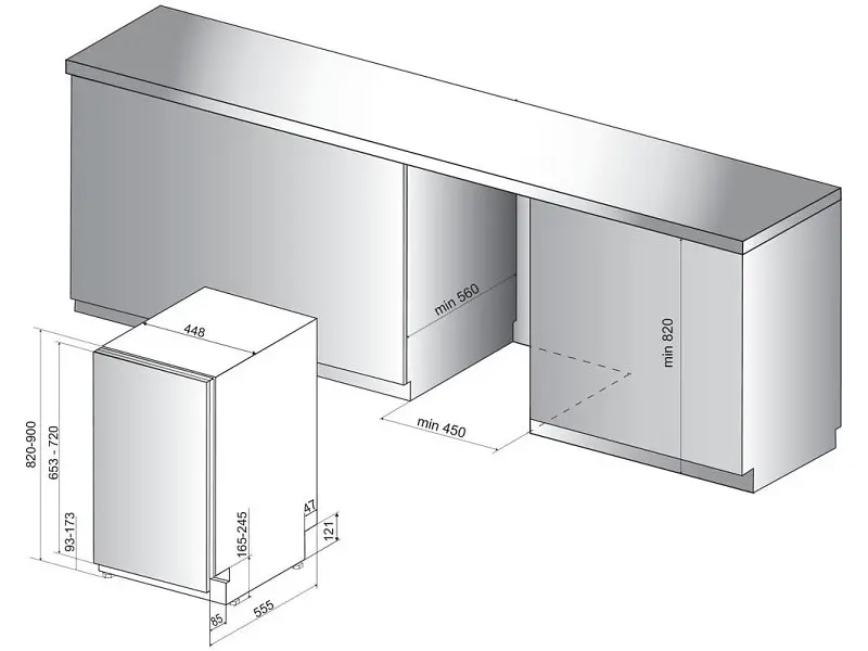 Вбудована посудомийна машина Whirlpool WSIP 4O33 PFE - фото 3