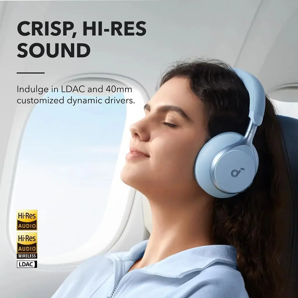 Бездротові навушники повнорозмірні Anker SoundCore Space One Blue (A3035G31) блакитні - фото 5