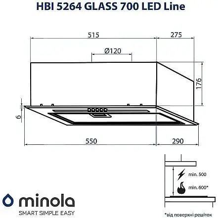 Вытяжка встроенная Minola HBI 5264 WH Glass 700 LED Line - фото 8