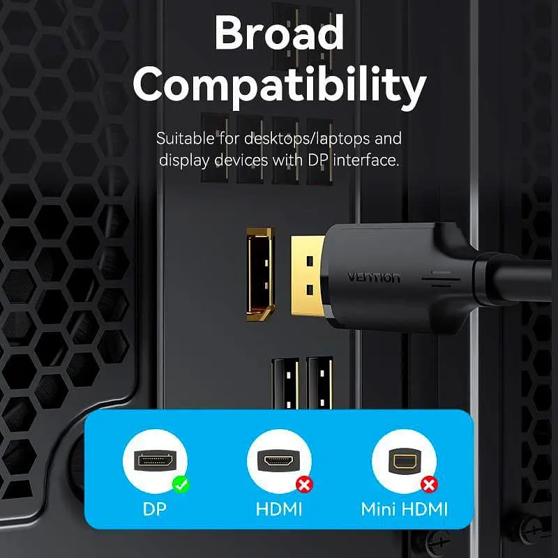 Кабель Vention DisplayPort-DisplayPort V 1.2 1.5 м (HAKBG) - фото 4