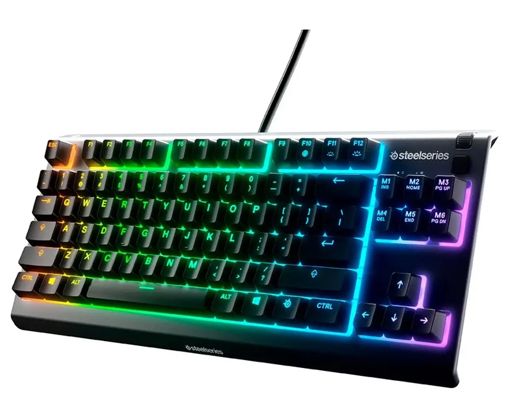 Клавиатура игровая мембранная бесшумная STEELSERIES APEX3 UA TKL RGB Whisper Quiet gaming switches - фото 3