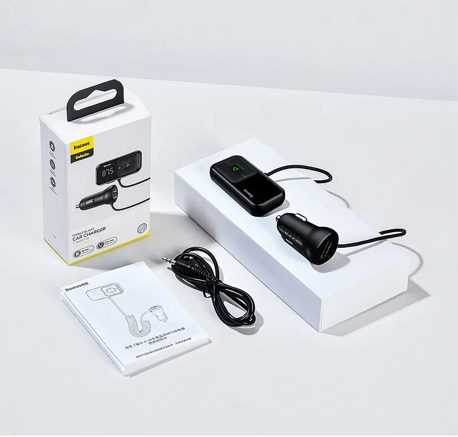 Трансмітер модулятор адаптер авто BASEUS S-16 Wireless MP3 Car Charger T typed 2USB - фото 6