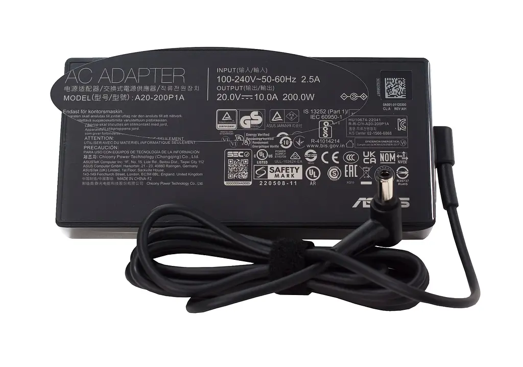 Блок живлення (зарядка) для ноутбука Asus Zephyrus ROG Strix 200W (20V 10A 6,0ммx3,7мм) A20-200P1A/ADP-200JB H [NEW Gen] від Asus, 200W, 10A, 6,0ммx3,7мм - фото 7