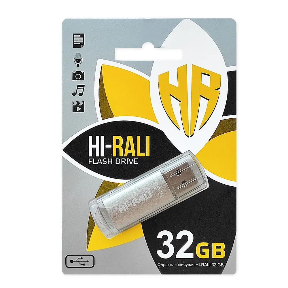 Флеш-накопичувач USB 32GB Hi-Rali Rocket Series Silver (HI-32GBVCSL) - фото 4