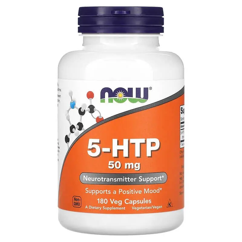 Амінокислота NOW 5-HTP 50 mg, 180 вегакапсул