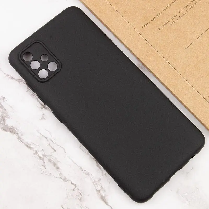 Чехол TPU Getman Liquid Silk Full Camera для Samsung Galaxy A71 Черный/Black - фото 3