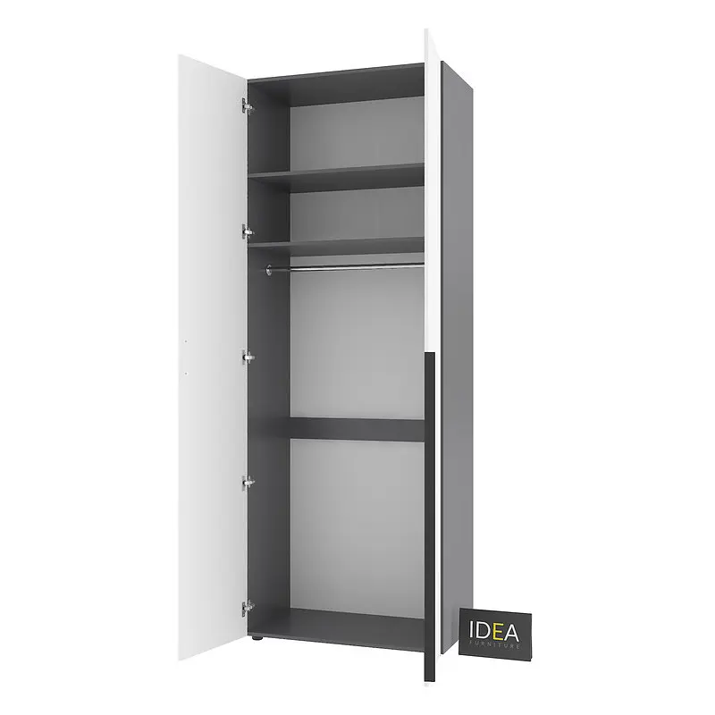 Шафа для одягу з однією штангою С-8.1 Асфальт/Білий Idea - фото 4
