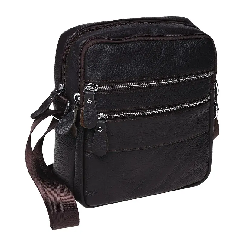 Чоловіча сумка Borsa Leather K13923 22x20x8 см Коричневий (14737)