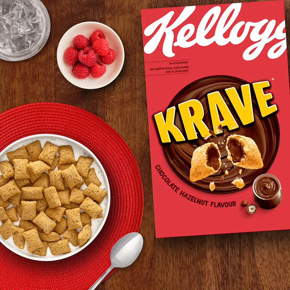 Сухий сніданок Kellogg's Krave Chocolate Hazelnut з шоколадно горіховою начинкою 750 г - фото 2