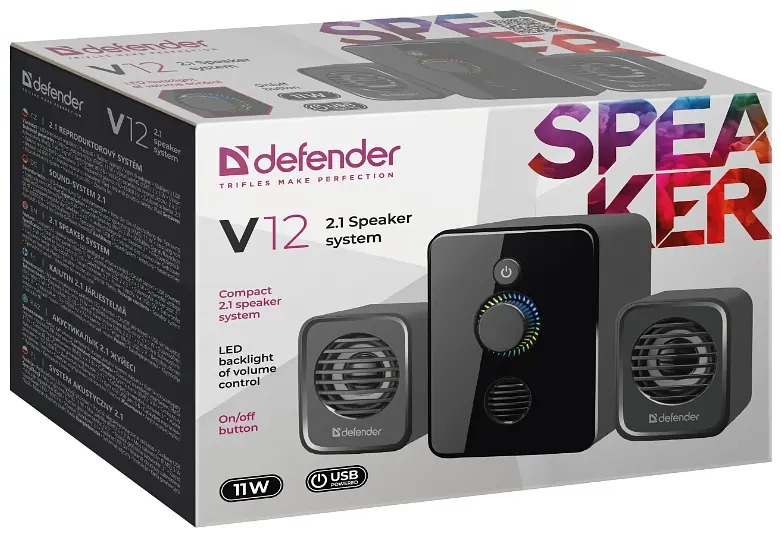 Акустика Defender 2.1 V12, 11Вт USB (65212) (6857923) - фото 7