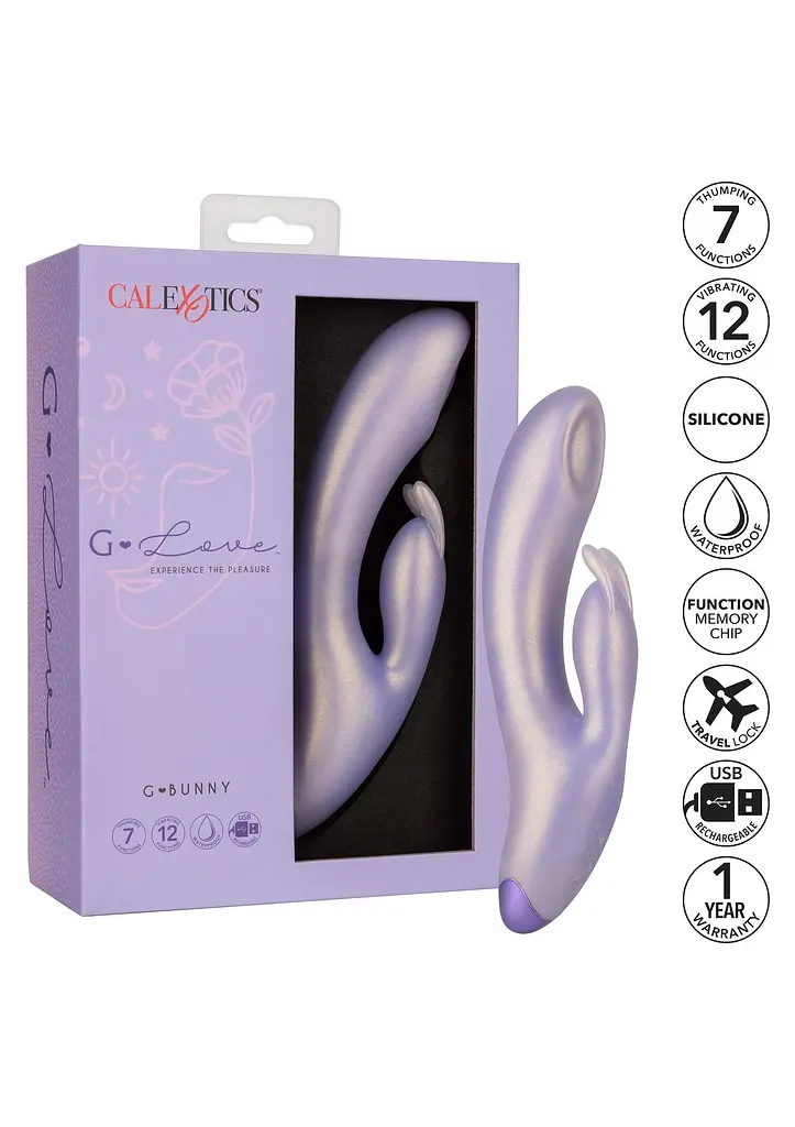 Вібратор-кролик Calexotics G-Love G-Bunny 19 см (фіолетовий) - фото 9