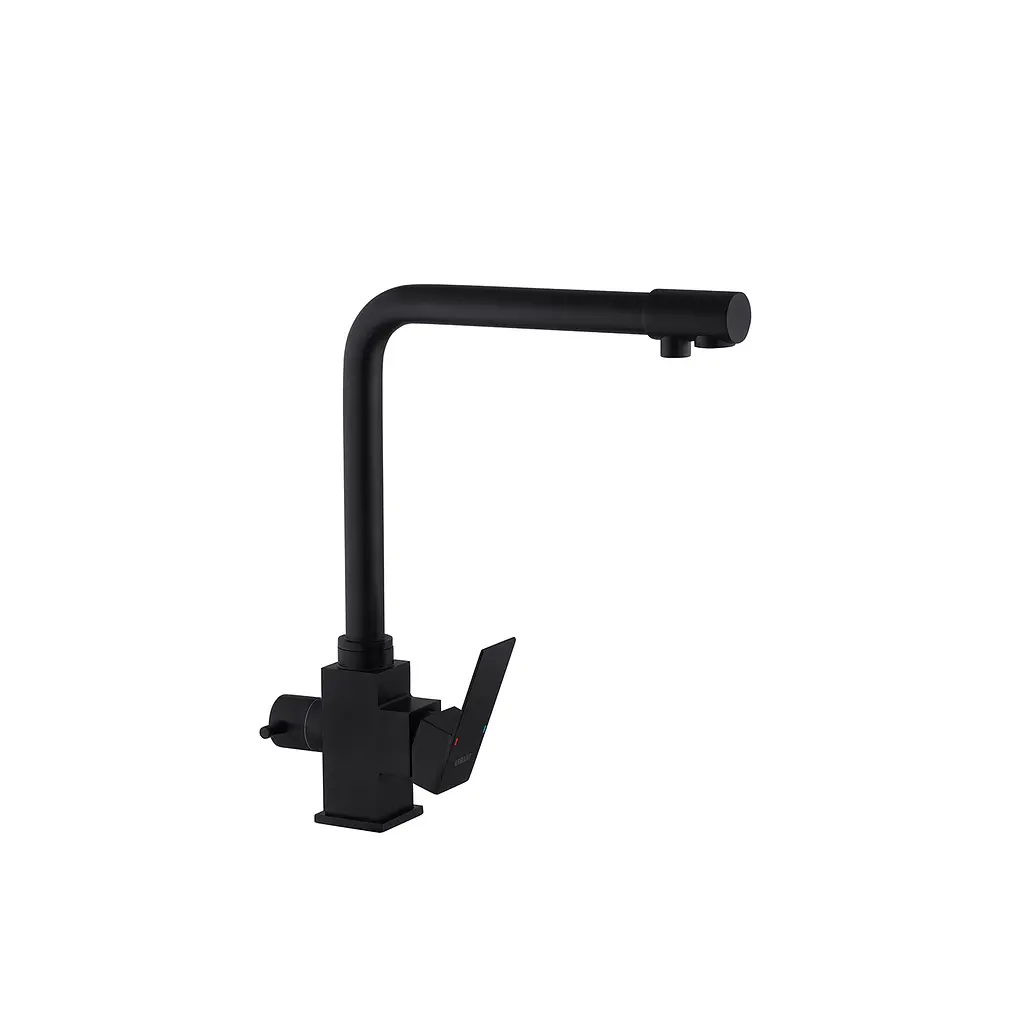 Смеситель для кухни с подключением к фильтру Kroner KRP Edelstahl Kubus - SCH03810 CV027939 Черный матовый - фото 4