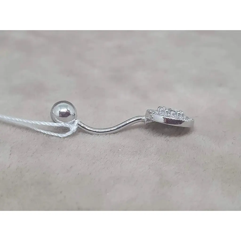 Серебряная серьга для пирсинга пупка Ирий. 6021 - фото 2