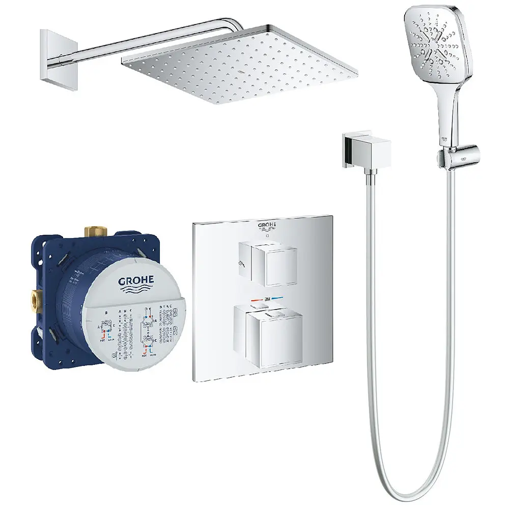 Душова система прихованого монтажу Grohe Grohtherm Cube UA26405SC0, Хром