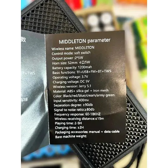 Портативна колонка спікер Middleton speaker акумуляторна переносна IP67 Bluetooth функція Powerbank - фото 5
