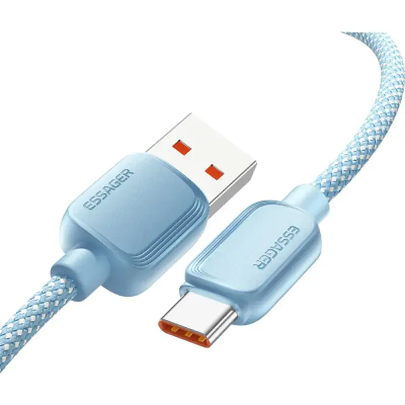 Дата кабель USB 2.0 AM to USB-C 1.0m 100W blue Essager (EXC7A-WL03-P) - фото 2