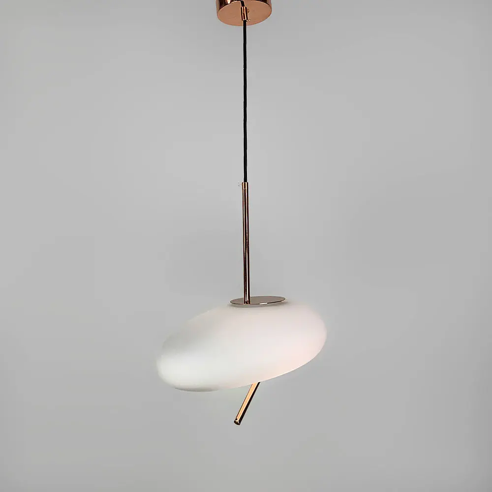 Стильний підвісний овальний світильник 40х20 см | Арт. MJ 190-400 | Line F - фото 4