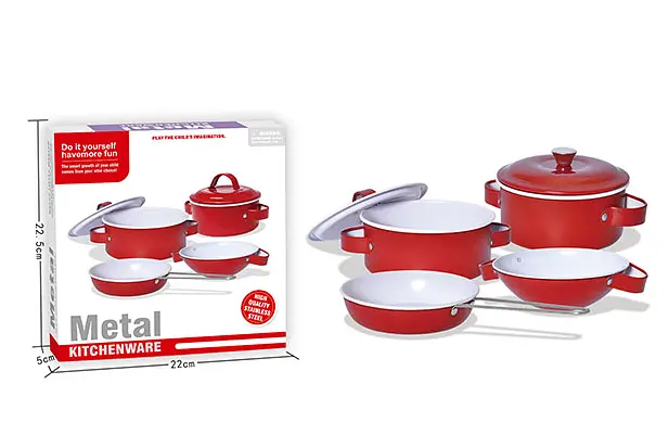 Дитячий набір посуду "Kitchenware" 620-B5(Red) каструля, пательня - фото 2